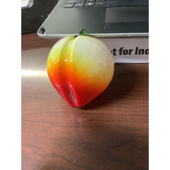 Embossed Large Orange Ombré 🍑 Peach Glass Decor - Picture 2 of 5